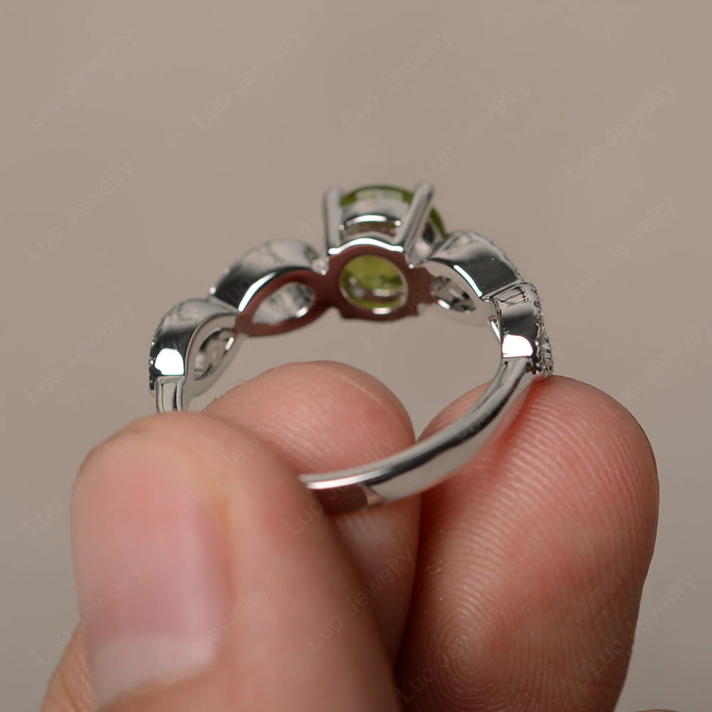 Peridot Infinity Promise Rings - Image 2