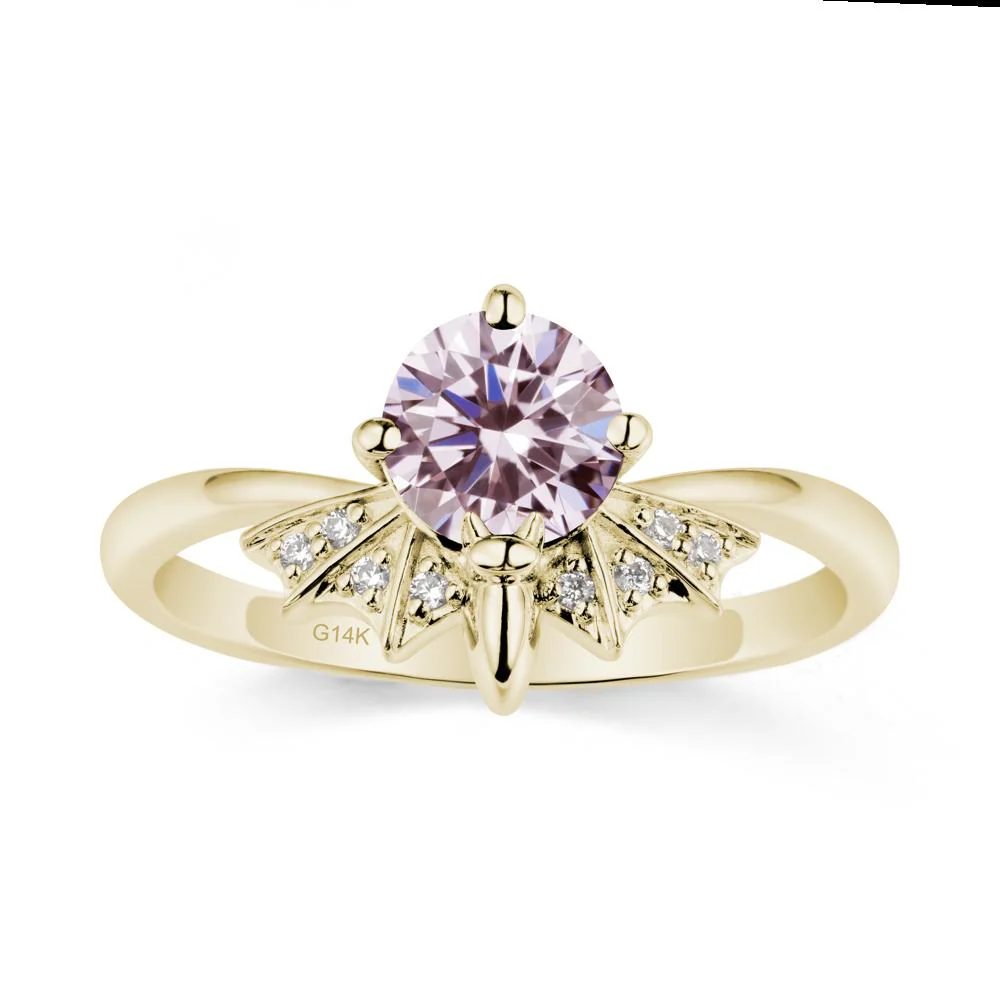 Round Cut Pink Cubic Zirconia Bat Ring - Image 4