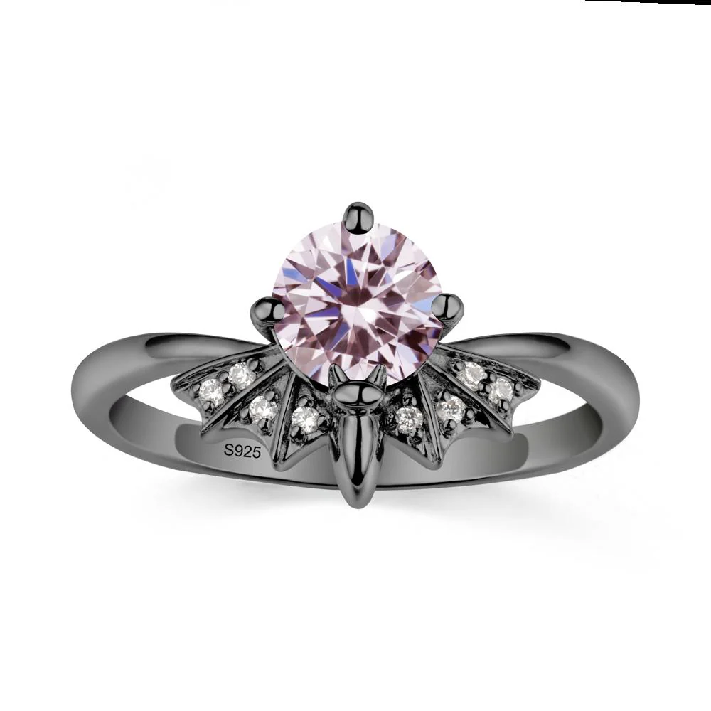Round Cut Pink Cubic Zirconia Bat Ring - Image 8