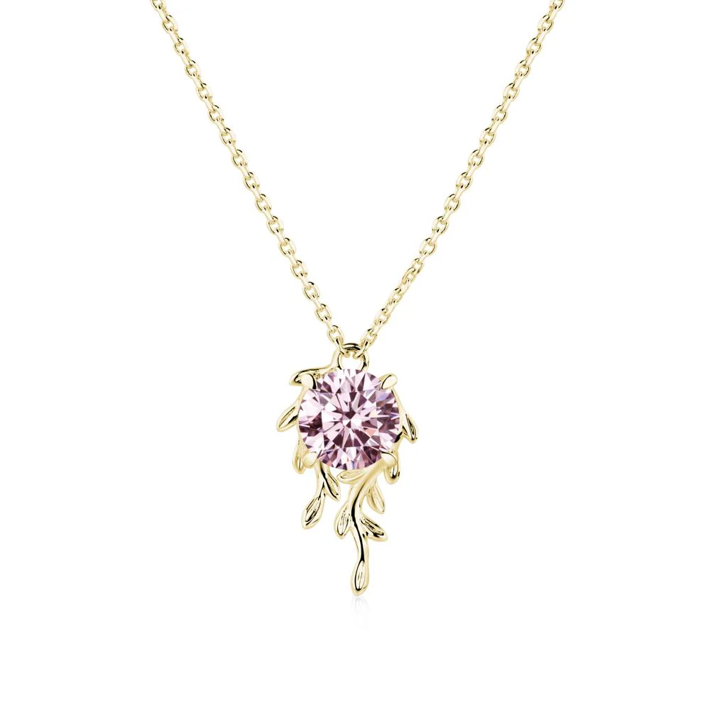 Round Cut Pink Cubic Zirconia Necklace - Image 6