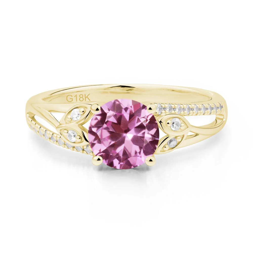 Leaf Inspired Pink Sapphire Engagement Ring - Image 5