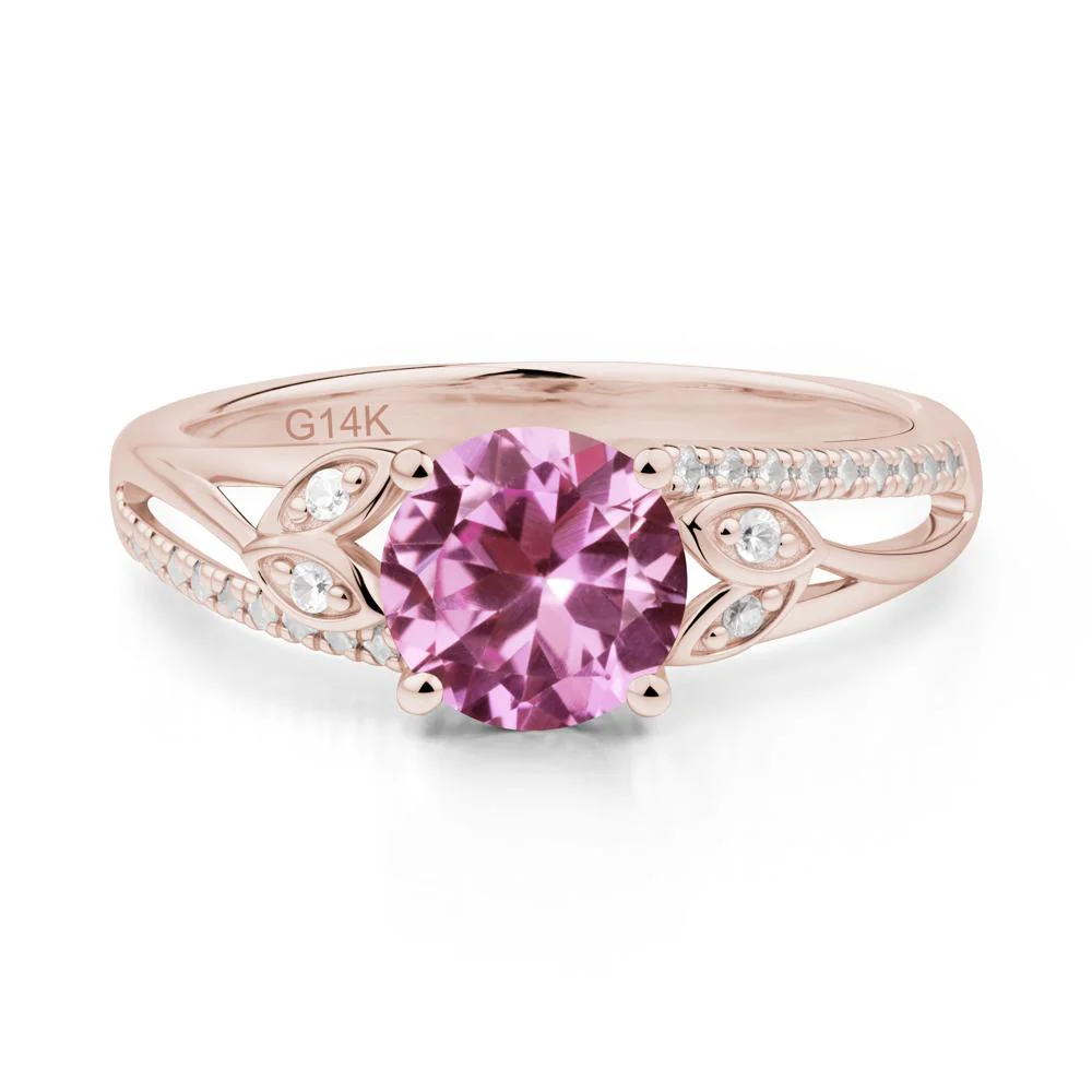 Leaf Inspired Pink Sapphire Engagement Ring - Image 6