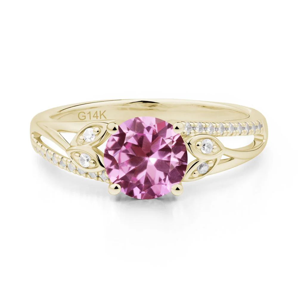 Leaf Inspired Pink Sapphire Engagement Ring - Image 7