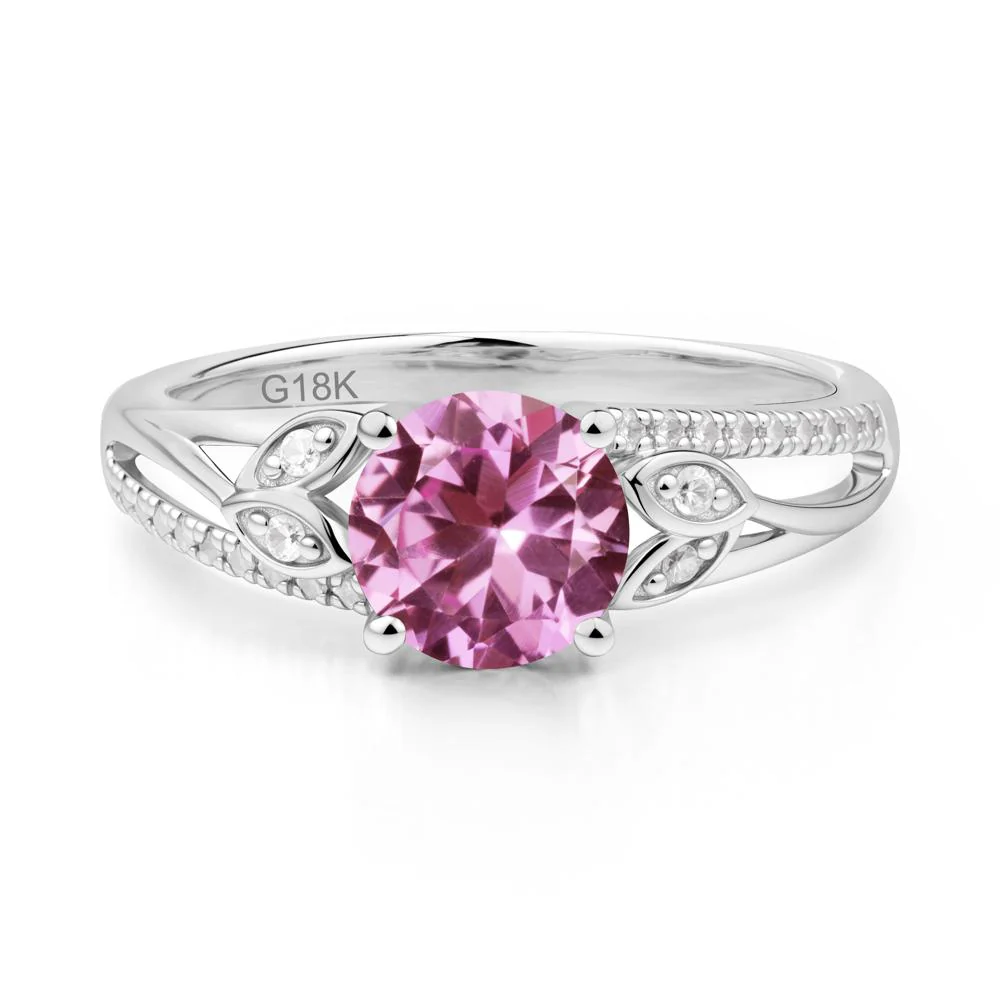 Leaf Inspired Pink Sapphire Engagement Ring - Image 8