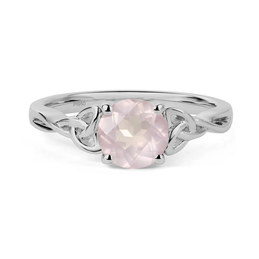 Round Cut Rose Quartz Celtic Ring - Image 8