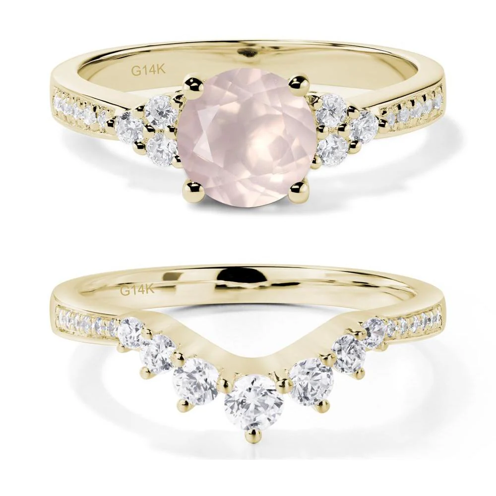 Round Cut Rose Quartz Engagement Ring - Image 15