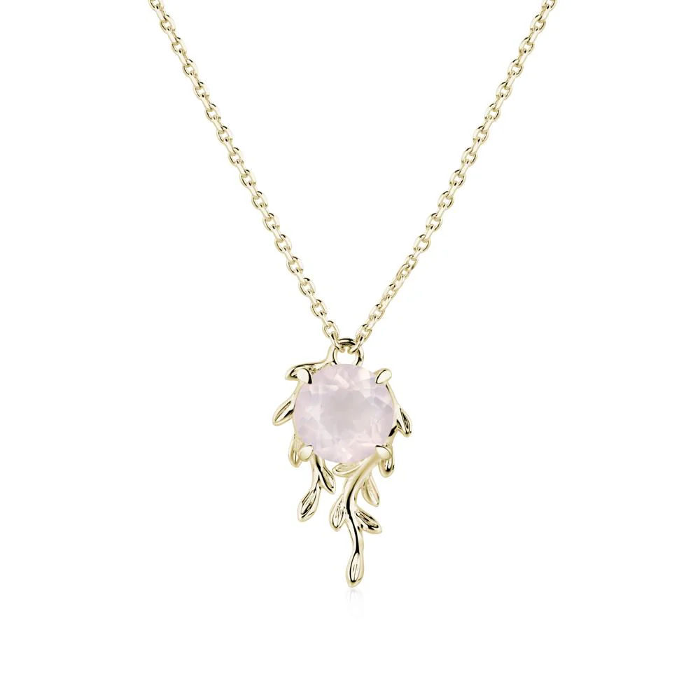 Round Cut Rose Quartz Necklace - Image 3