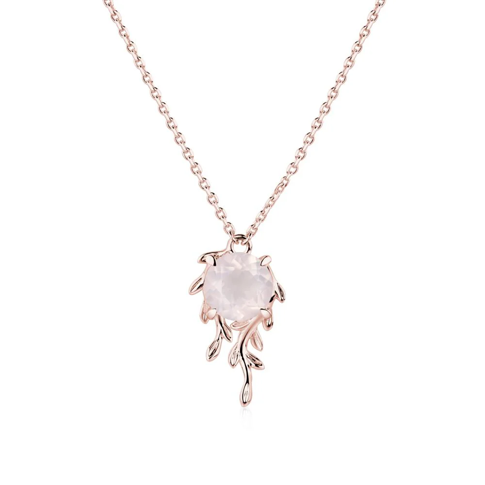 Round Cut Rose Quartz Necklace - Image 4