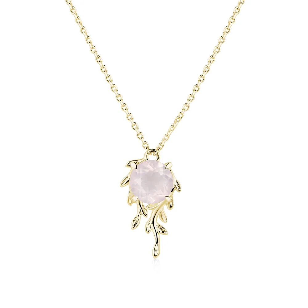 Round Cut Rose Quartz Necklace - Image 6