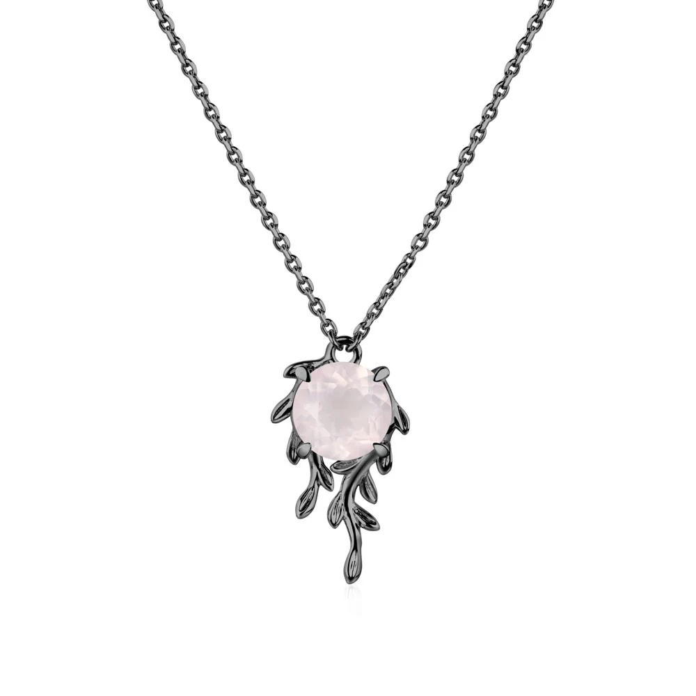 Round Cut Rose Quartz Necklace - Image 7