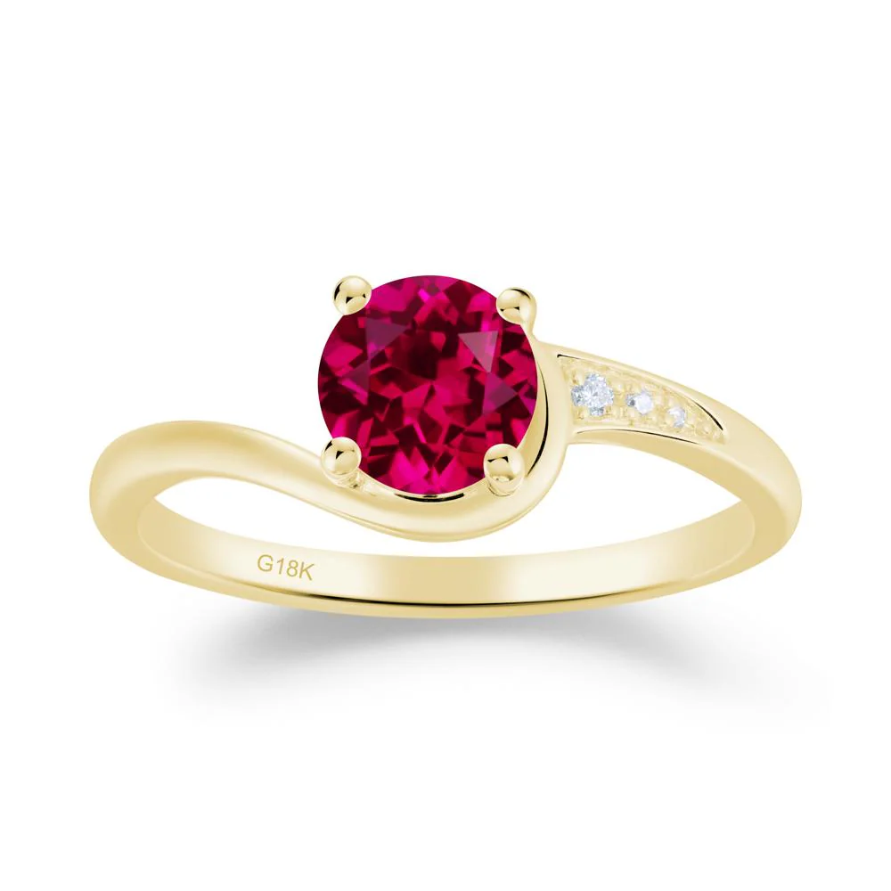 Round Cut Ruby Bypass Ring - Image 3