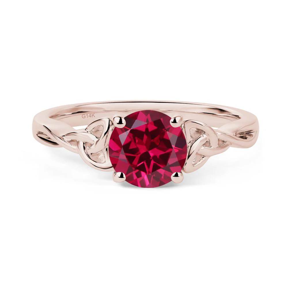 Round Cut Ruby Celtic Ring