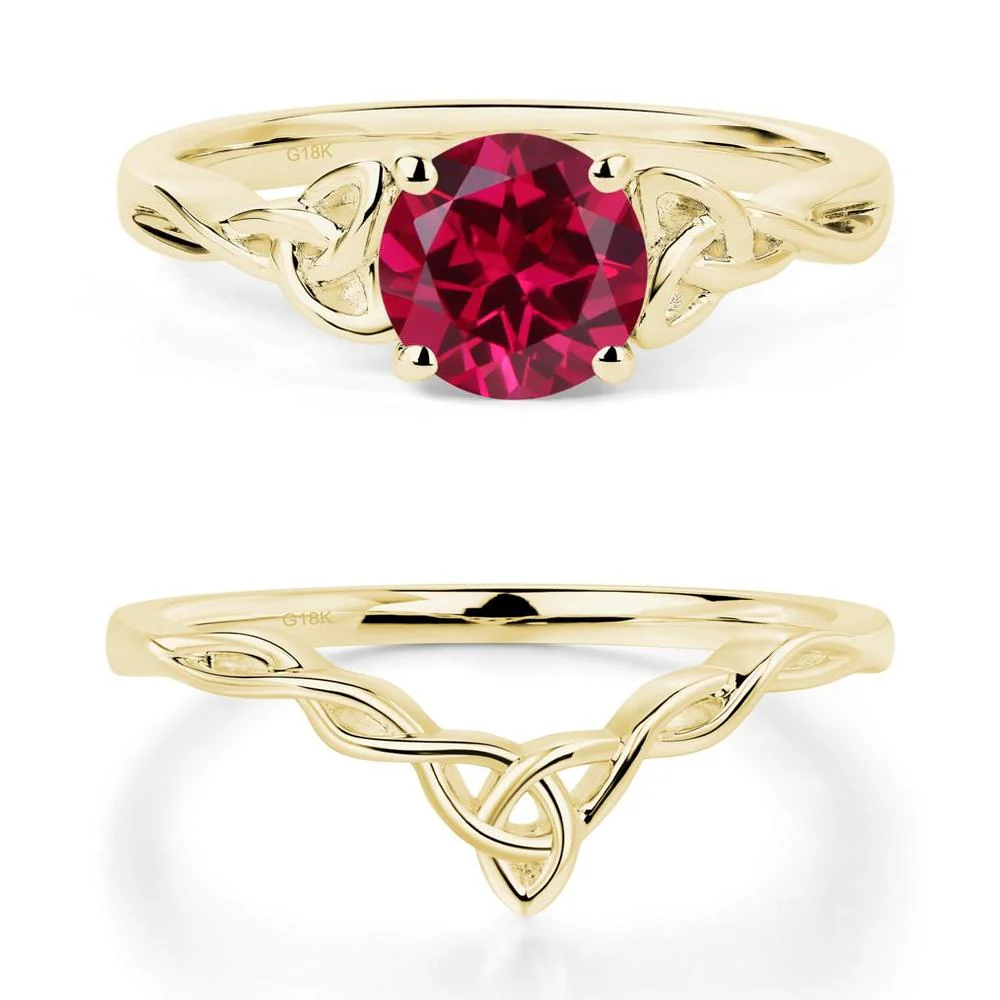 Round Cut Ruby Celtic Ring - Image 21