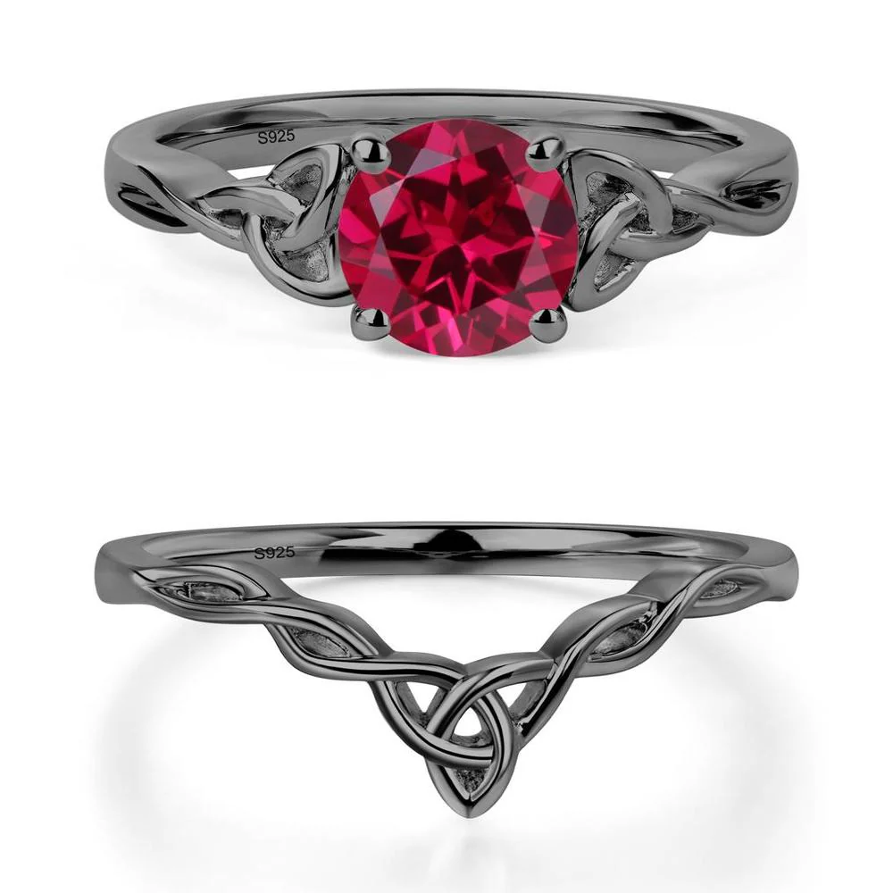 Round Cut Ruby Celtic Ring - Image 23