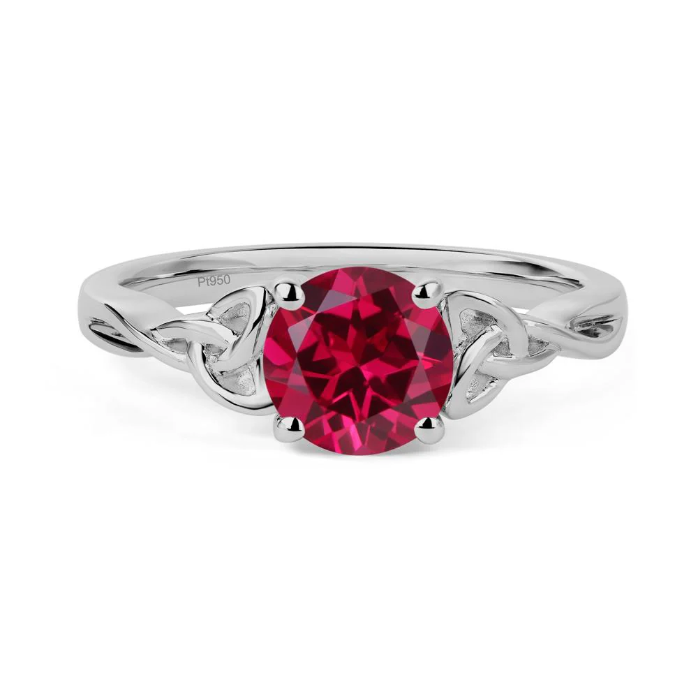 Round Cut Ruby Celtic Ring - Image 3