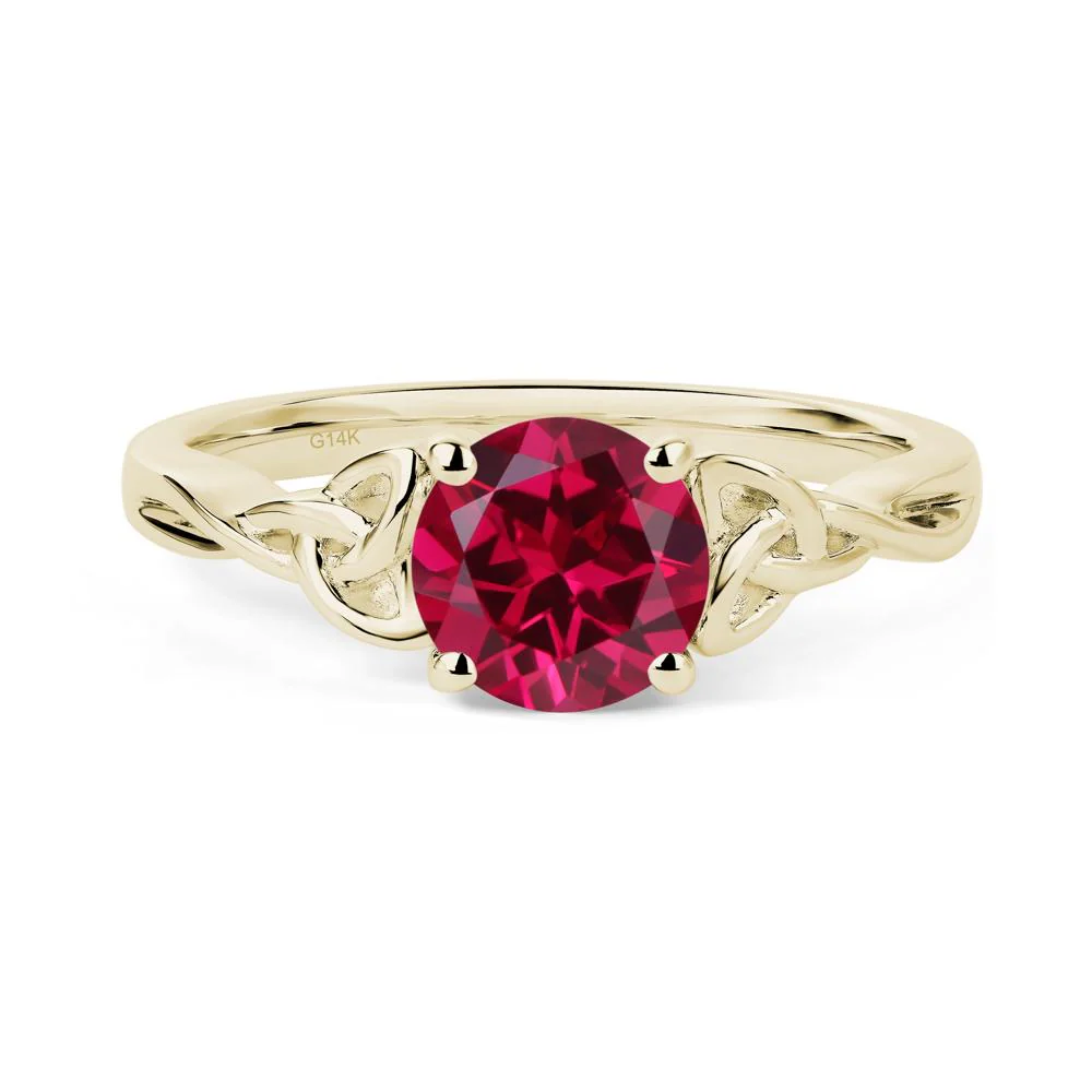 Round Cut Ruby Celtic Ring - Image 4