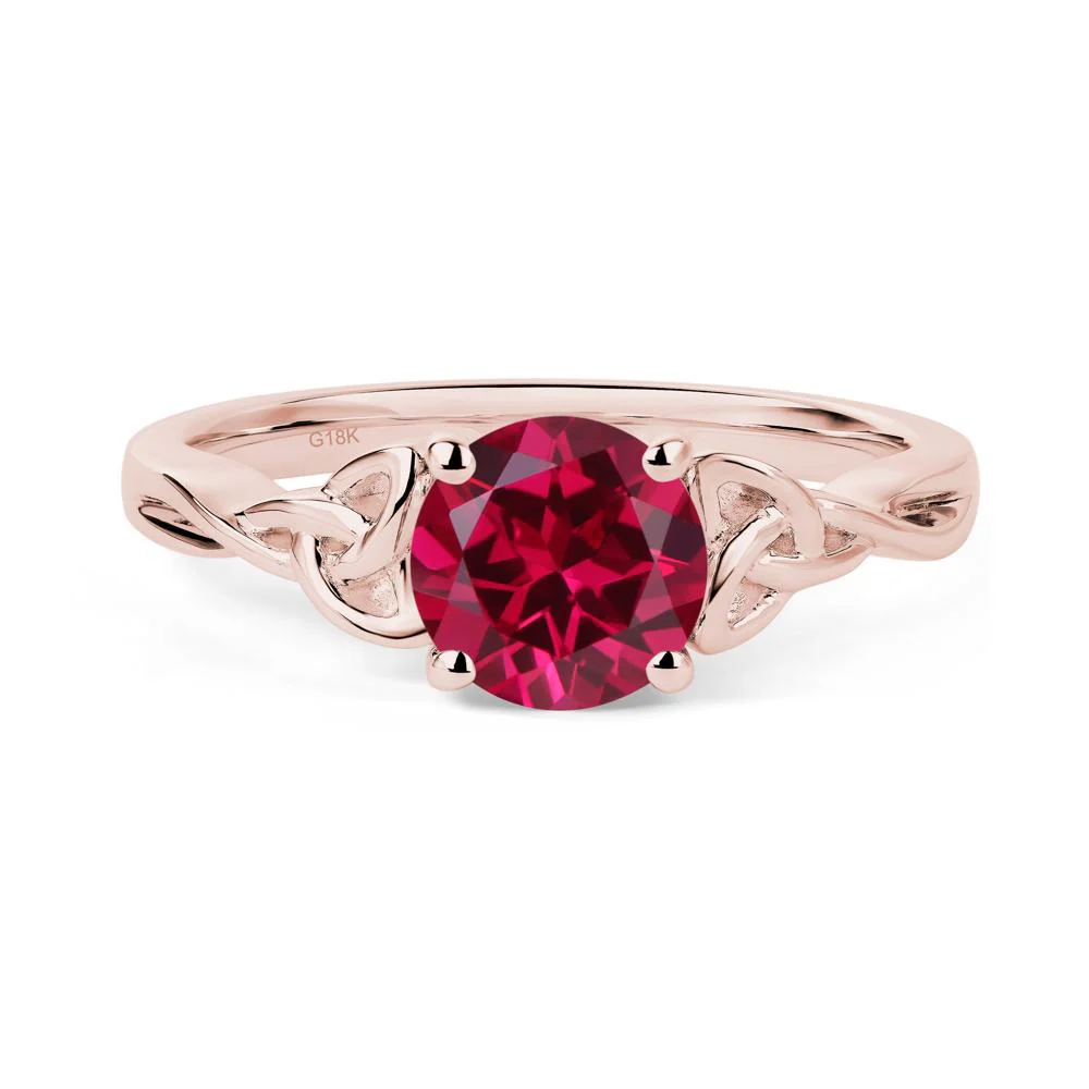Round Cut Ruby Celtic Ring - Image 5