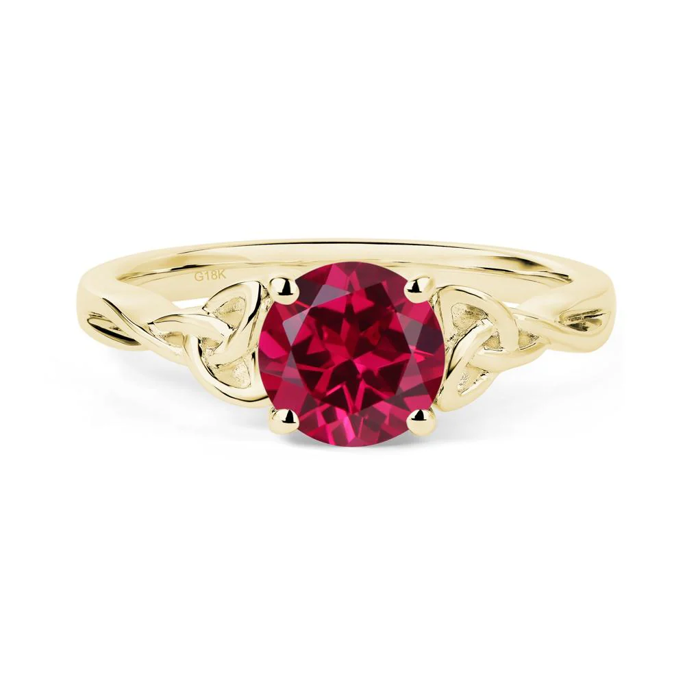 Round Cut Ruby Celtic Ring - Image 8