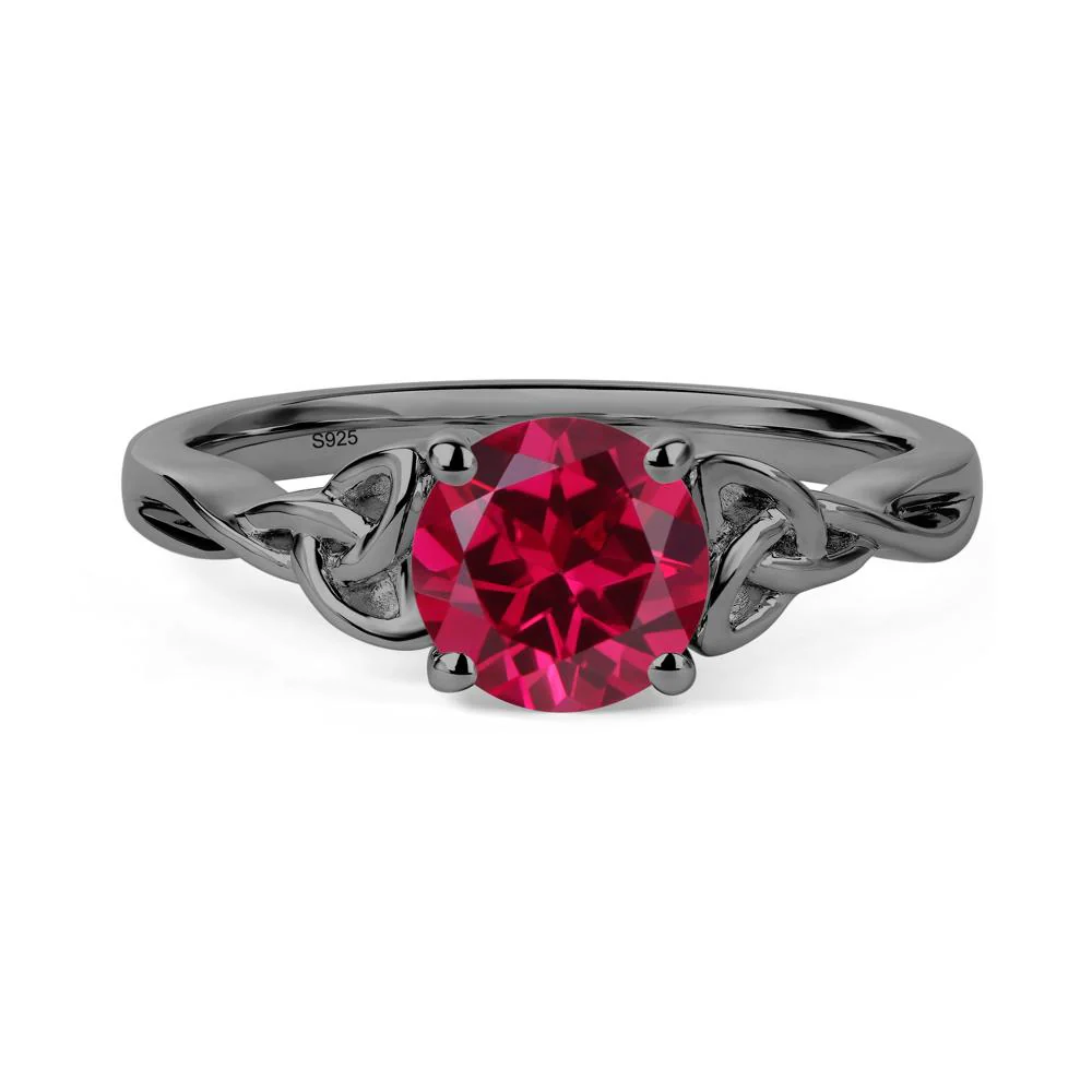 Round Cut Ruby Celtic Ring - Image 9