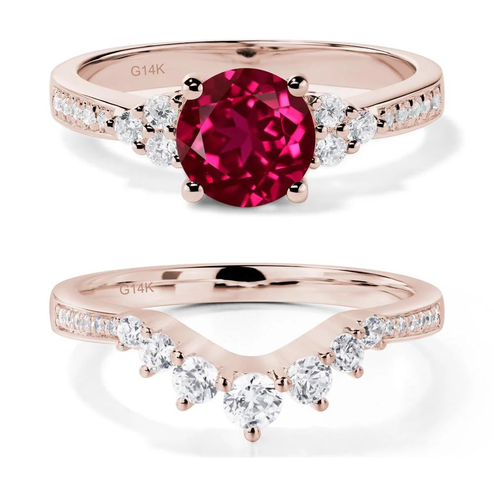 Round Cut Ruby Engagement Ring - Image 11