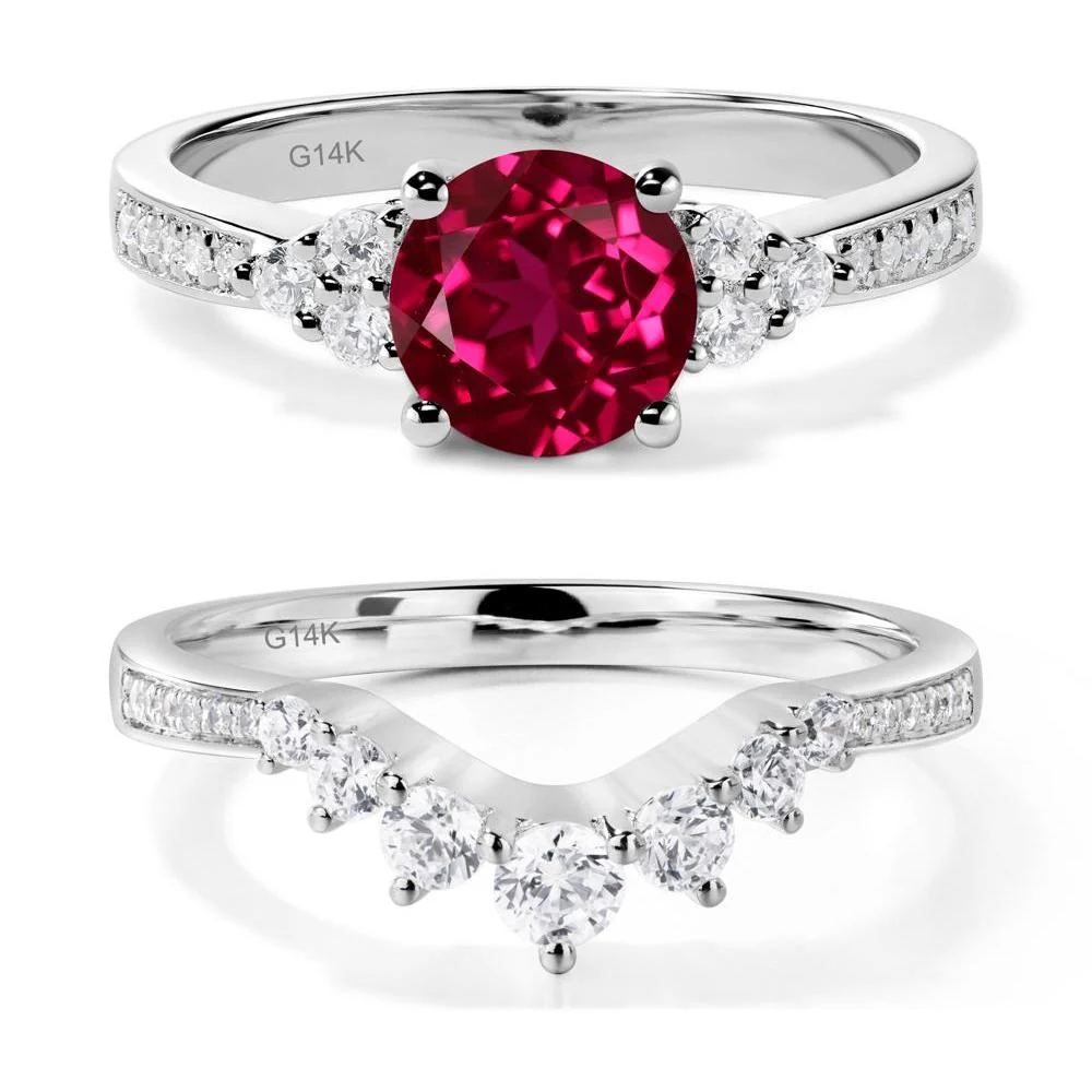 Round Cut Ruby Engagement Ring - Image 13