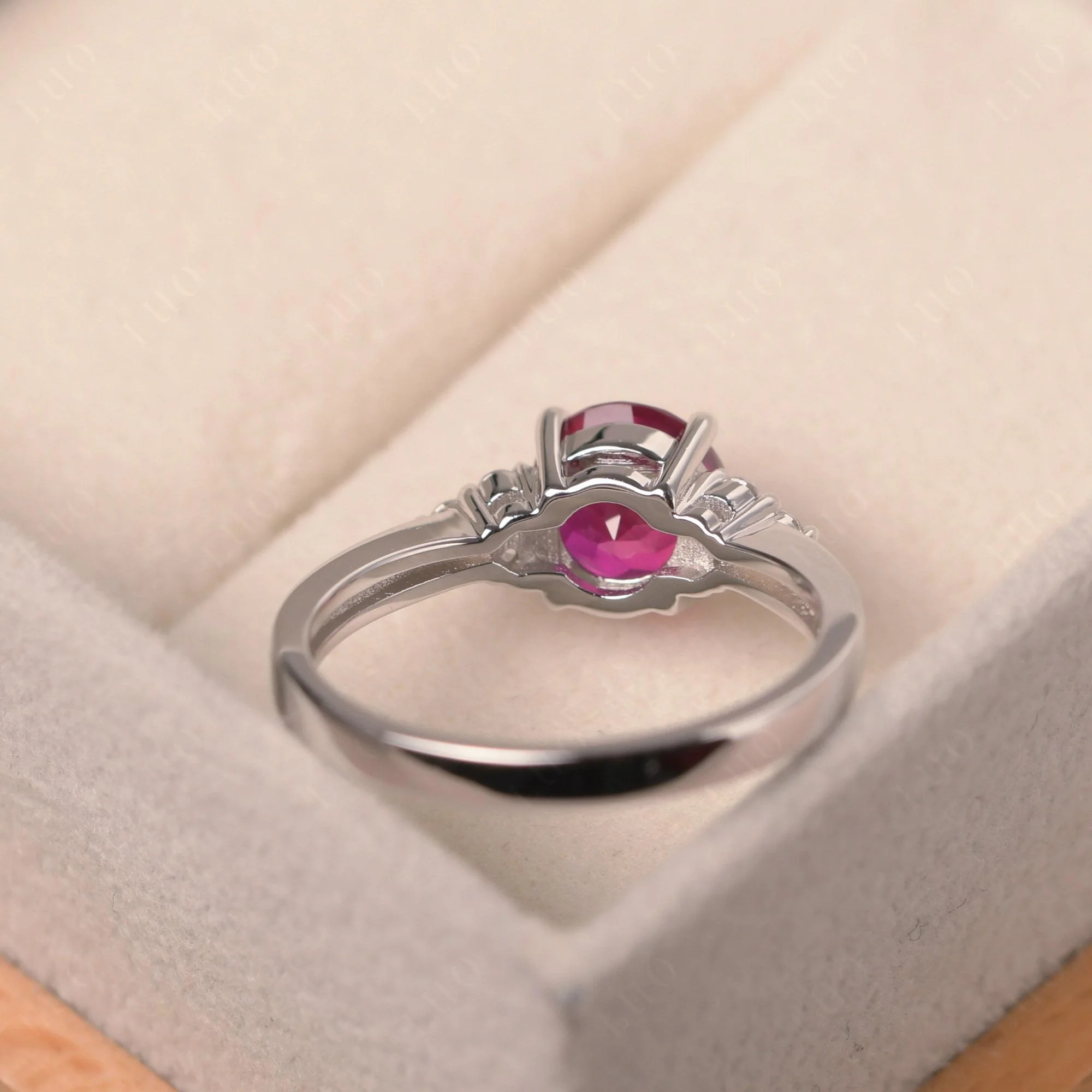 Round Cut Ruby Engagement Ring - Image 31