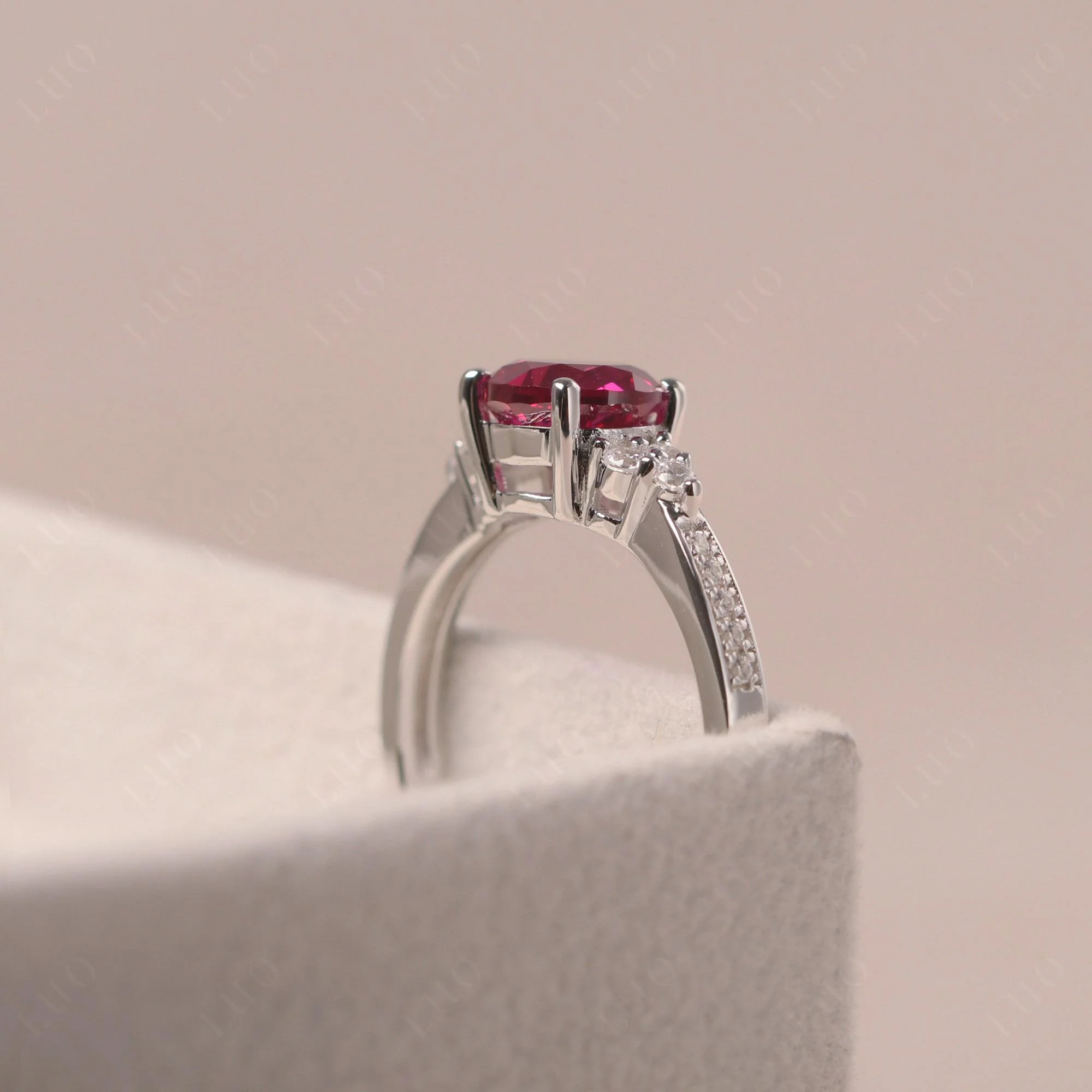 Round Cut Ruby Engagement Ring - Image 32
