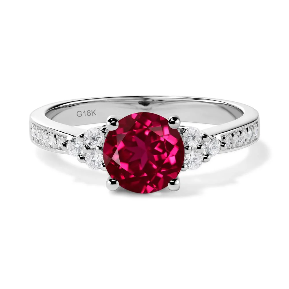 Round Cut Ruby Engagement Ring - Image 6