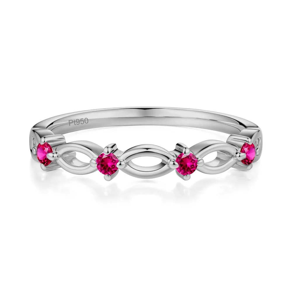 Round Cut Ruby Infinity Ring - Image 2
