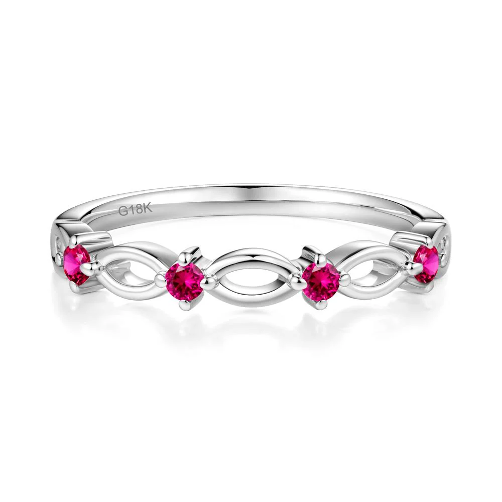 Round Cut Ruby Infinity Ring - Image 3