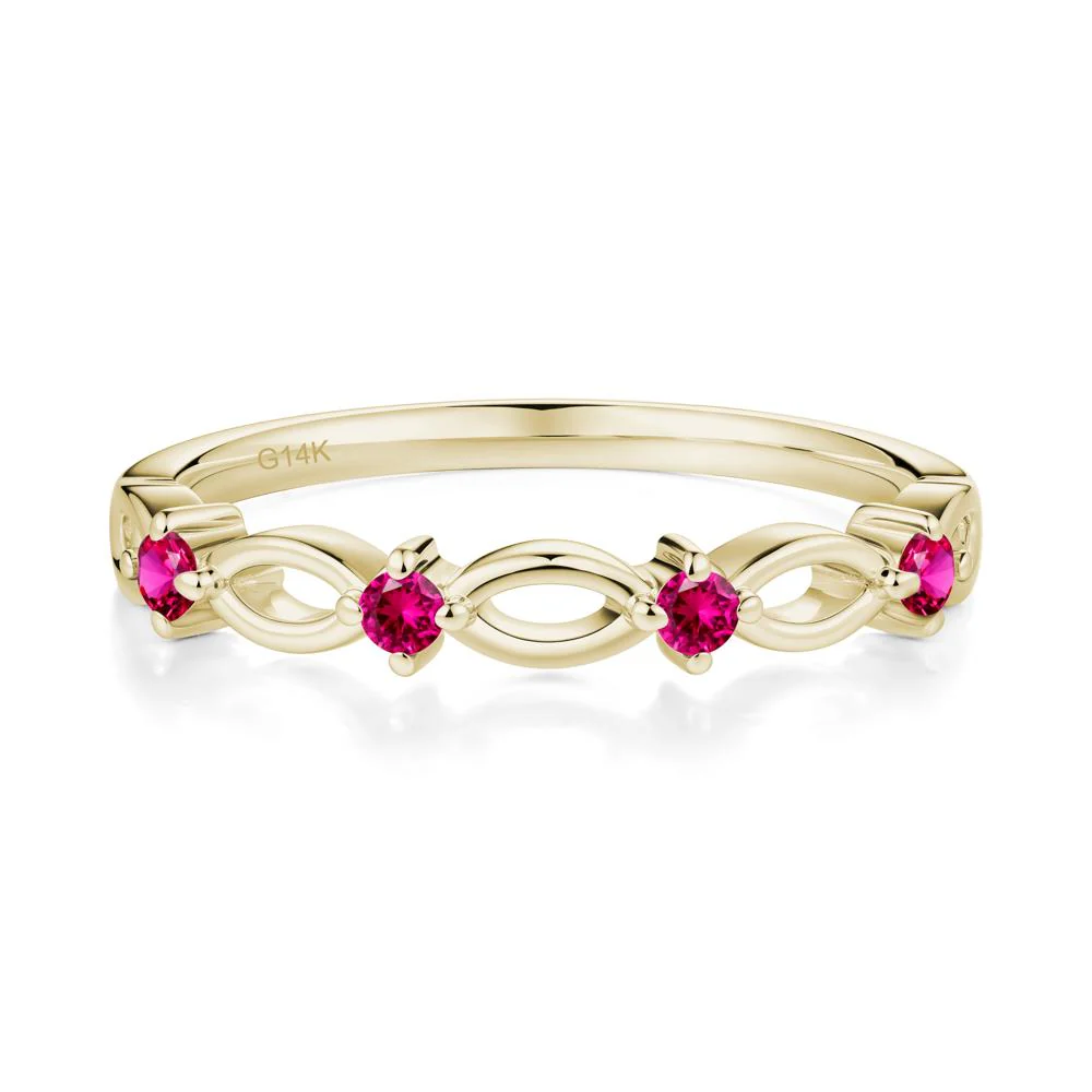 Round Cut Ruby Infinity Ring - Image 5