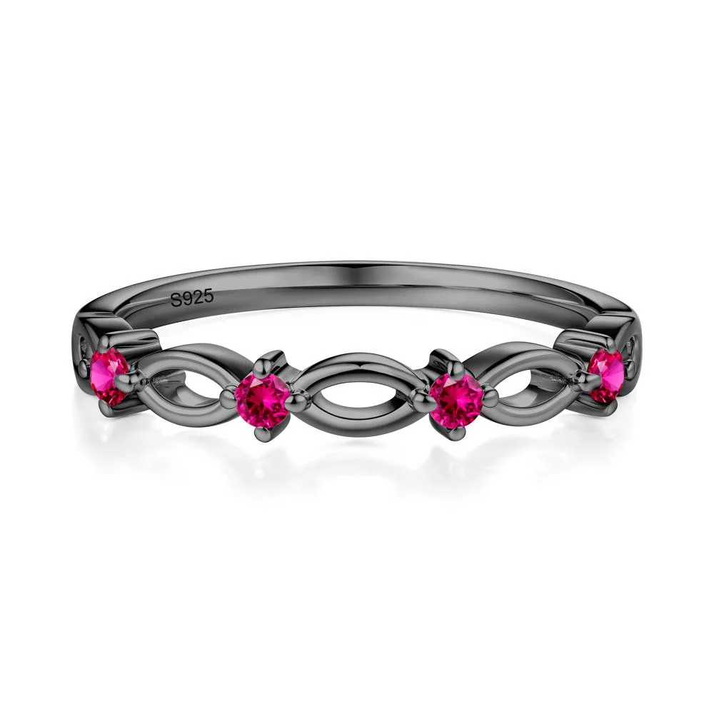 Round Cut Ruby Infinity Ring - Image 7