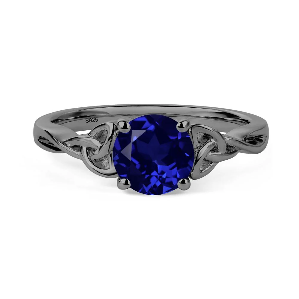 Round Cut Sapphire Celtic Ring