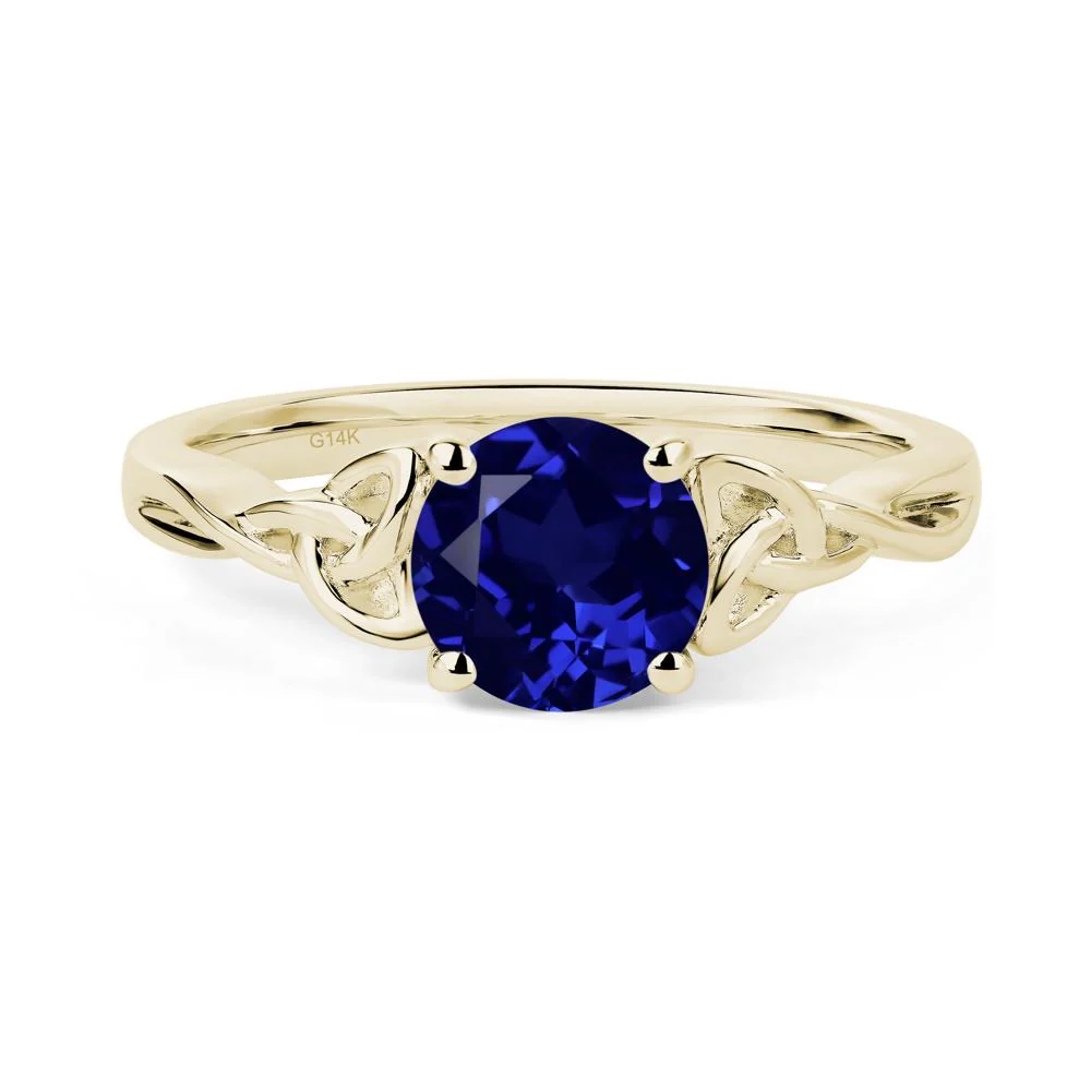 Round Cut Sapphire Celtic Ring - Image 2