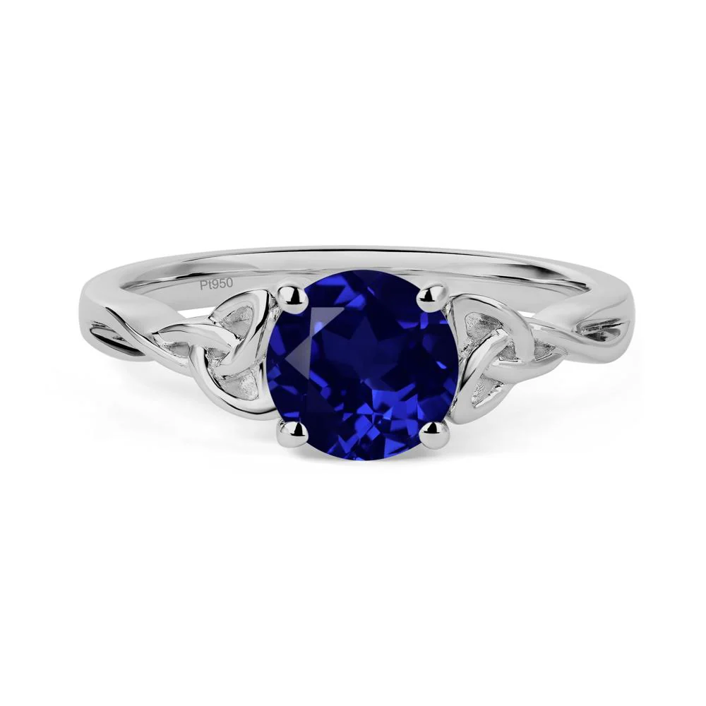 Round Cut Sapphire Celtic Ring - Image 6