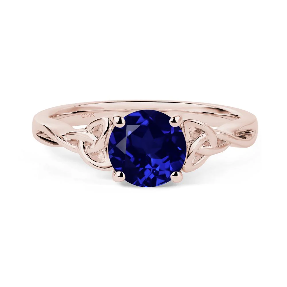 Round Cut Sapphire Celtic Ring - Image 8