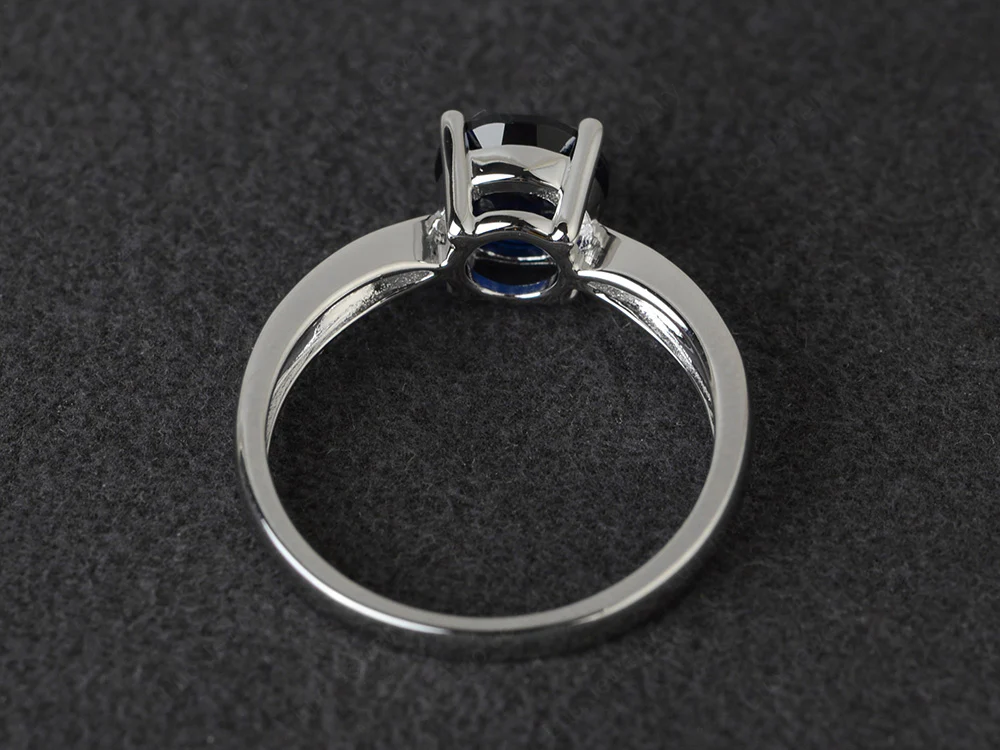 Sapphire Tapered Band Engagement Ring - Image 3
