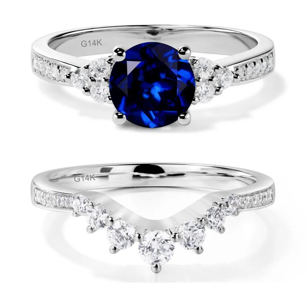 Round Cut Sapphire Engagement Ring - Image 13