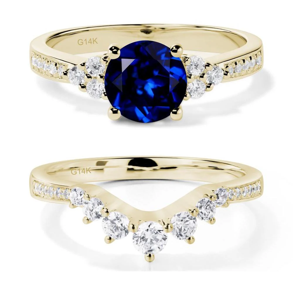 Round Cut Sapphire Engagement Ring - Image 15