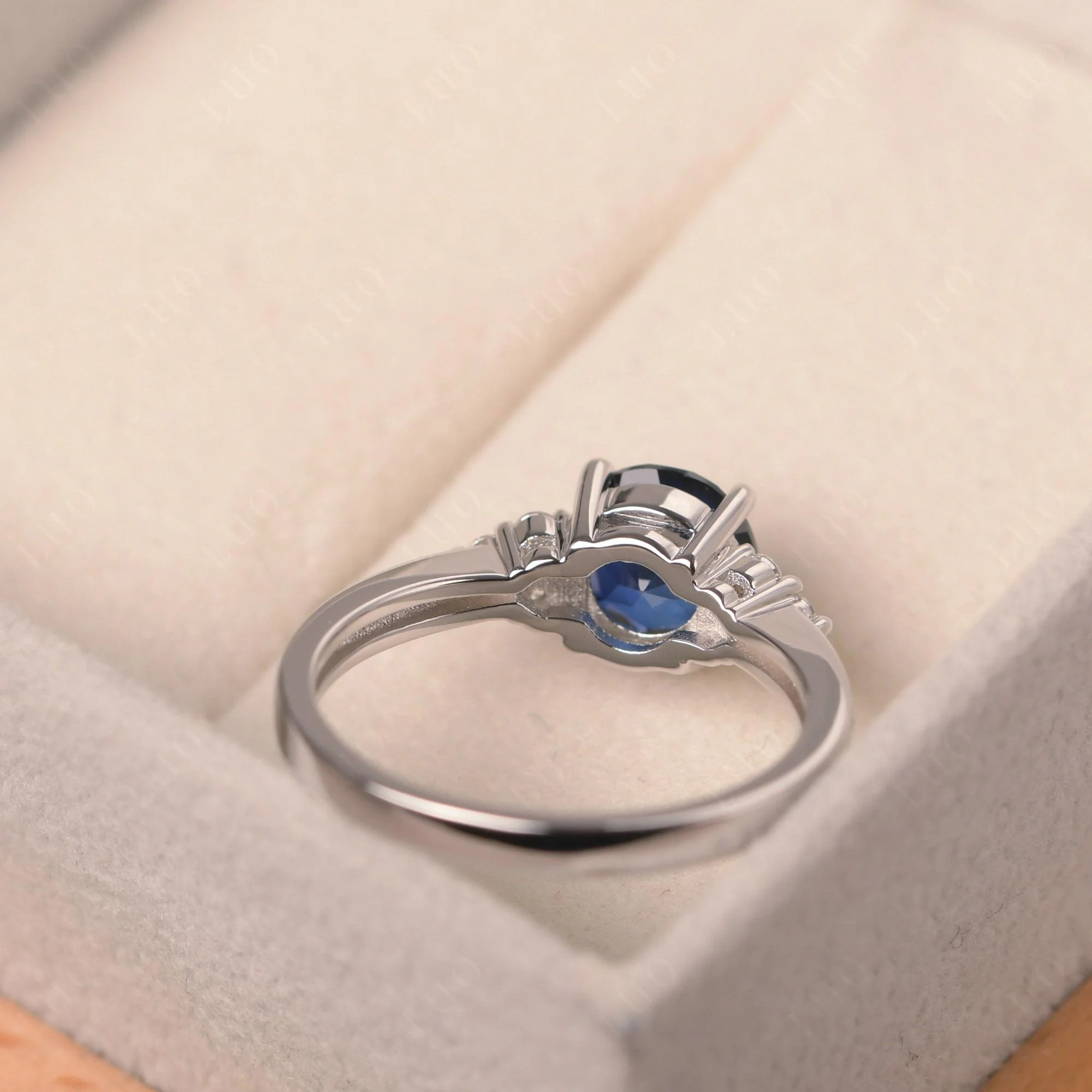 Round Cut Sapphire Engagement Ring - Image 31