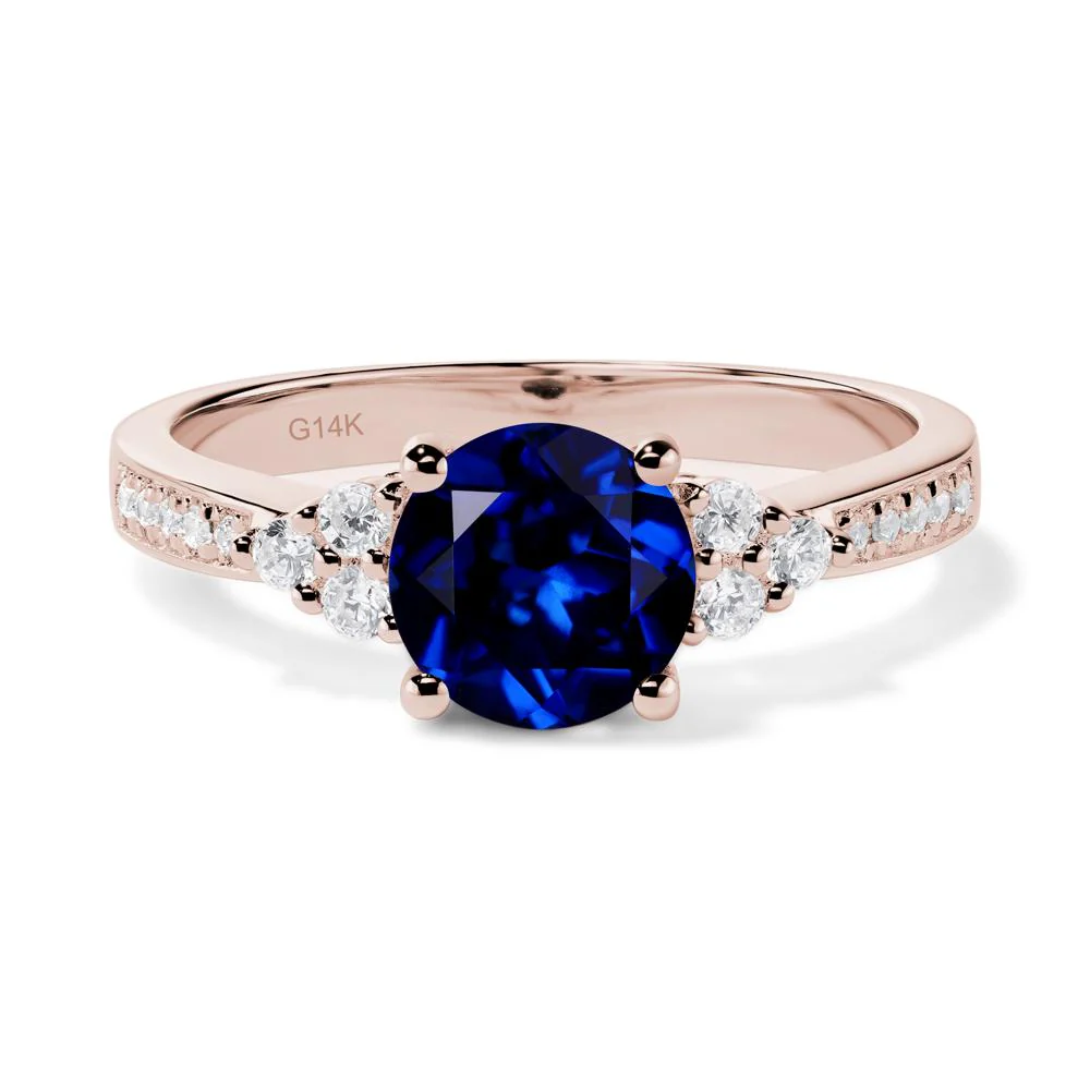 Round Cut Sapphire Engagement Ring - Image 5