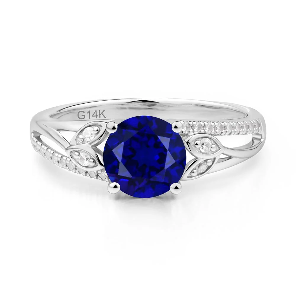 Leaf Inspired Sapphire Engagement Ring - Image 2