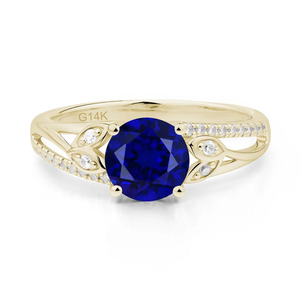Leaf Inspired Sapphire Engagement Ring - Image 3