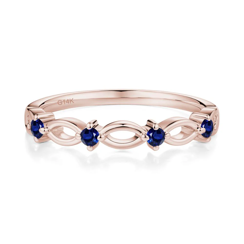 Round Cut Sapphire Infinity Ring - Image 4