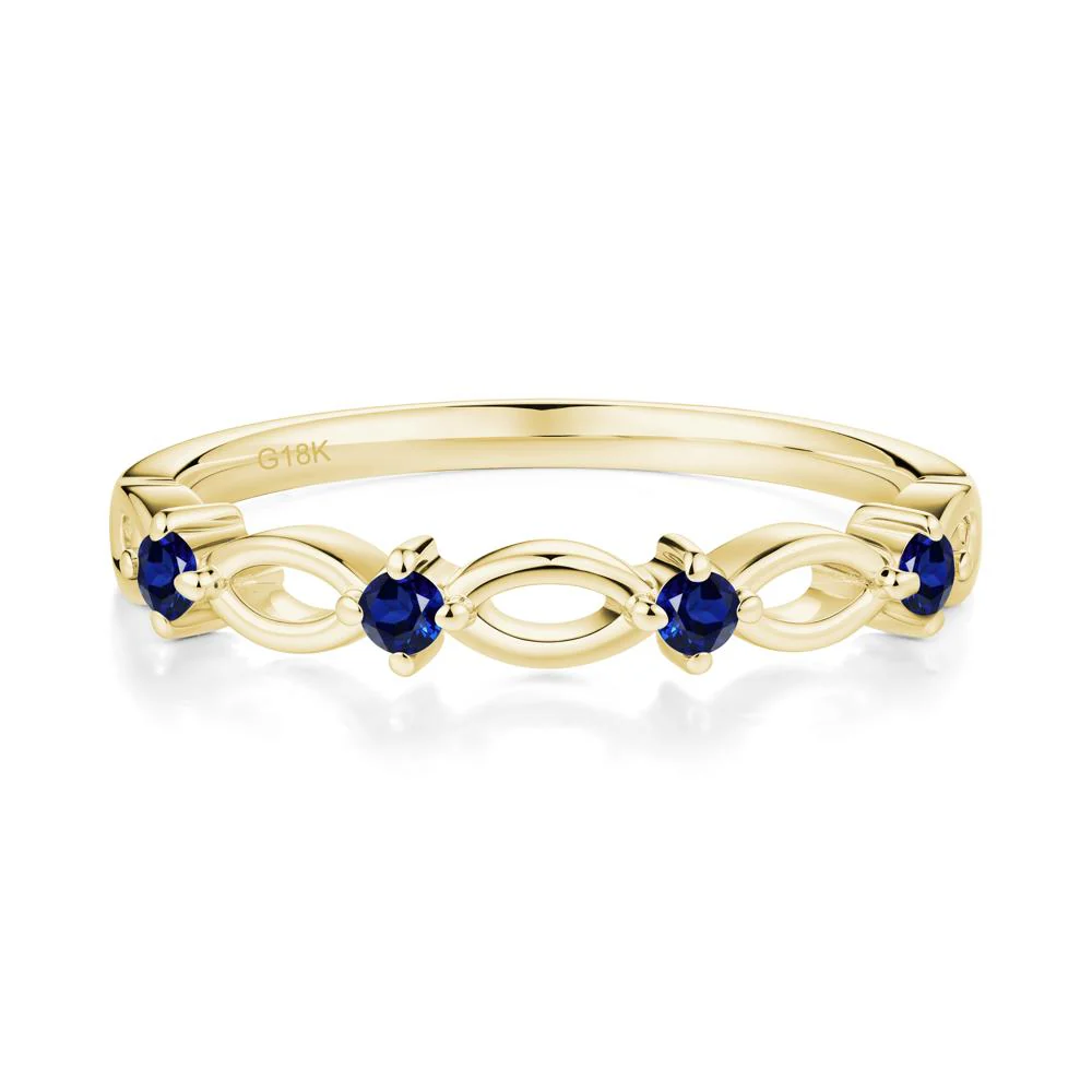 Round Cut Sapphire Infinity Ring - Image 5