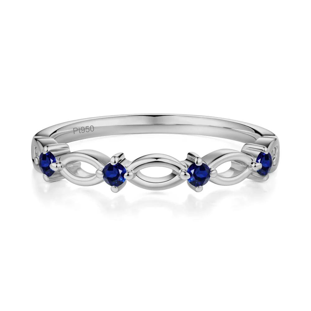 Round Cut Sapphire Infinity Ring - Image 7