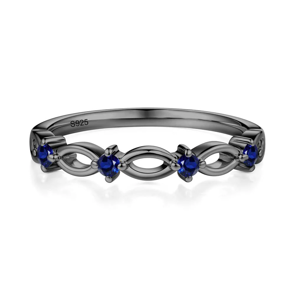 Round Cut Sapphire Infinity Ring - Image 9