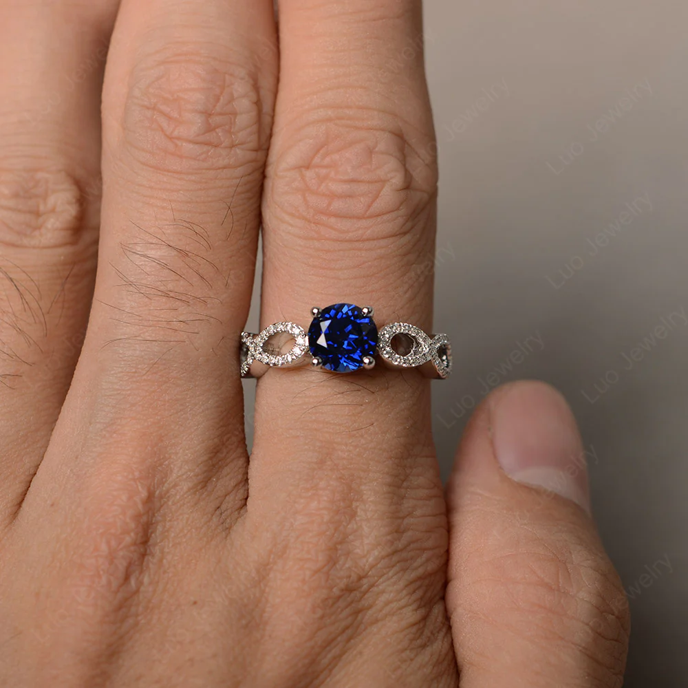 Sapphire Infinity Promise Rings - Image 3