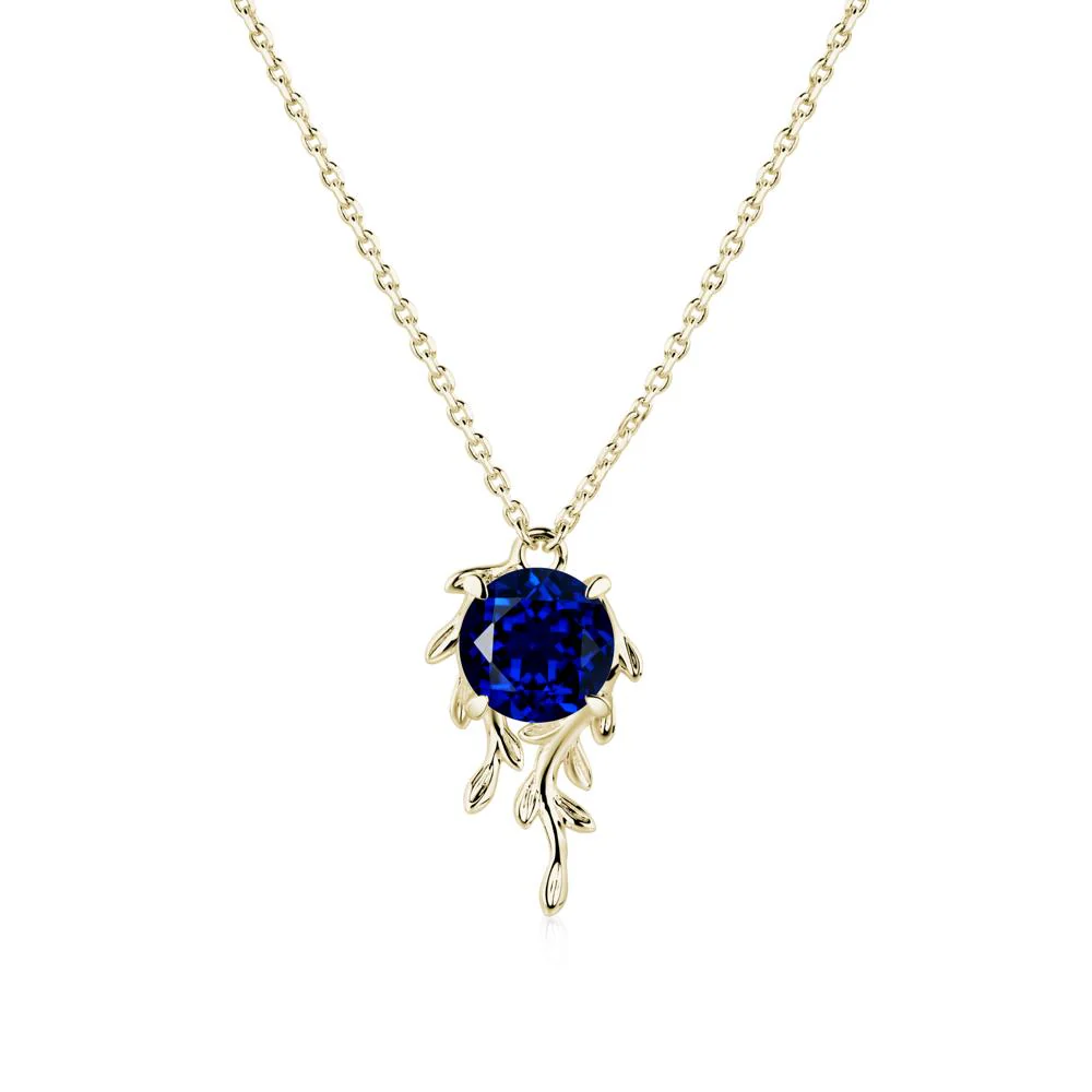 Round Cut Sapphire Necklace - Image 3