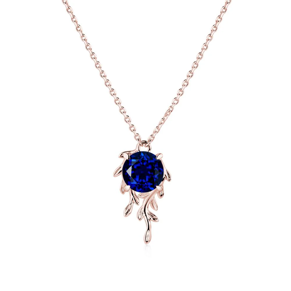 Round Cut Sapphire Necklace - Image 4